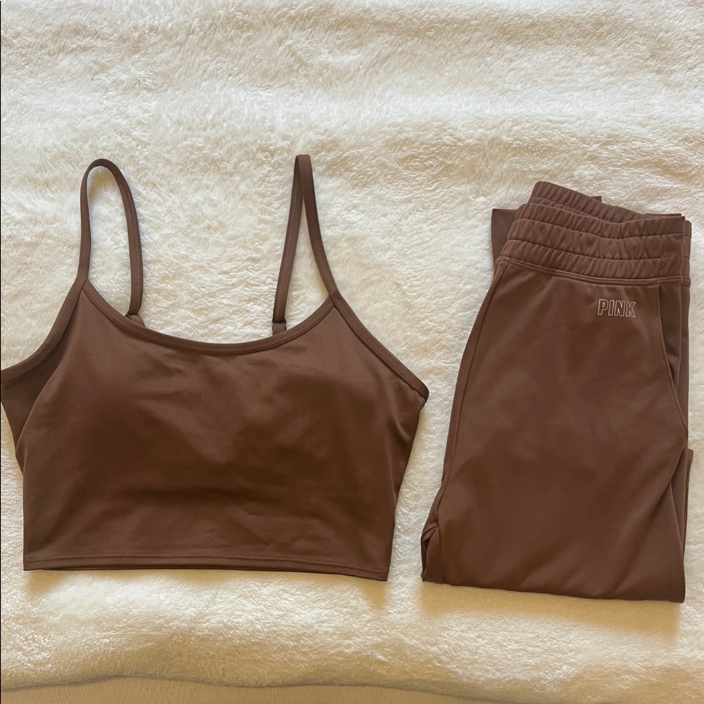 Victoria's Secret Set Brown top and joggers.